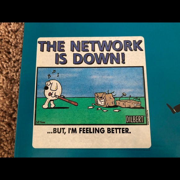 Vintage New Old Stock Dilbert Tshirt The Network is Down! But I’m Feeling Better - Picture 2 of 10